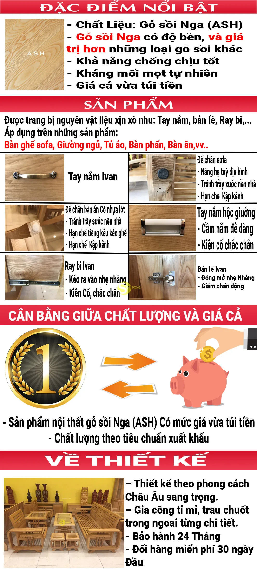 Tủ quần áo gỗ sồi 4 cánh thiết kế hiện đại