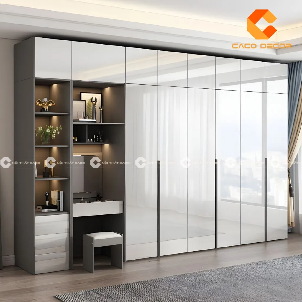 Bàn trang điểm kết hợp tủ quần áo với nhiều tiện ích