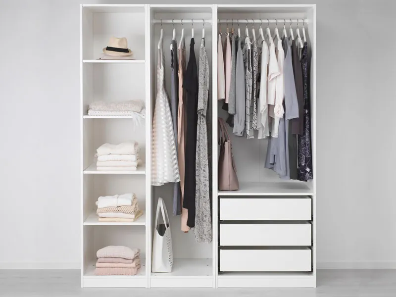 Tủ quần áo không cánh phong cách tối giản cho phòng ngủ