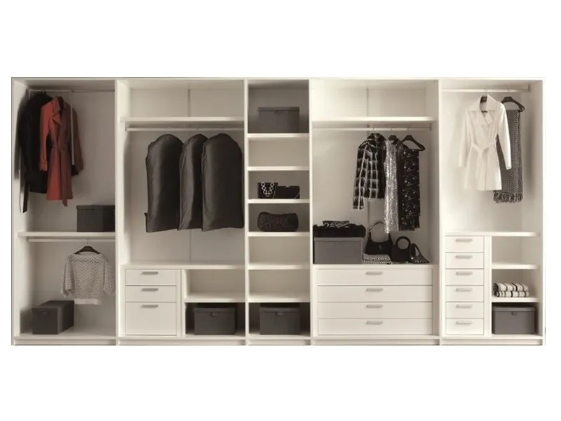 Mẫu tủ quần áo không cánh phong cách hiện đại