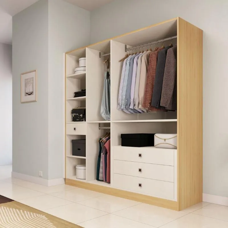 Mẫu tủ quần áo không cửa bằng gỗ công nghiệp