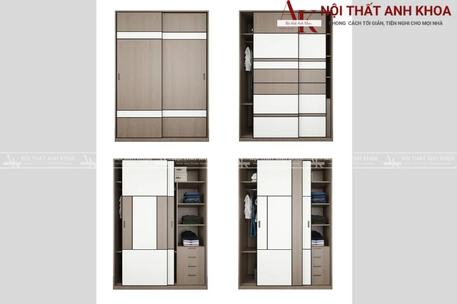 Tủ quần áo lắp ráp gỗ MDF nâng tầm không gian phòng trọ