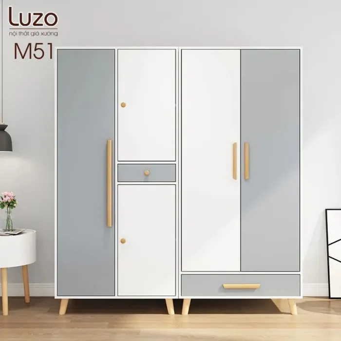 Tủ quần áo gỗ sồi tự nhiên 3 cánh với vân gỗ rõ nét