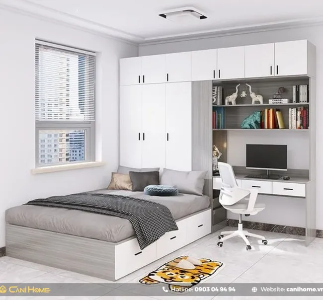 Đặc điểm tủ quần áo liền bàn học thông minh