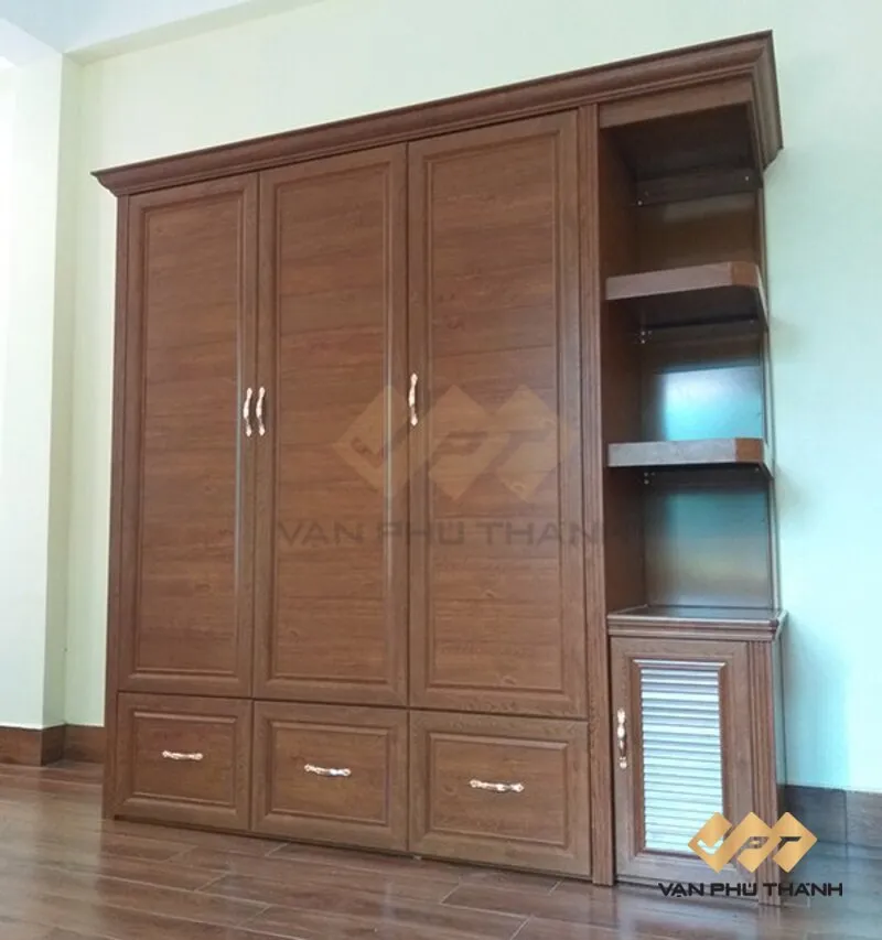 Tủ 3 cánh nhôm nội thất hiện đại thay thế tốt cho các mẫu tủ gỗ 3 cánh đẹp giá rẻ