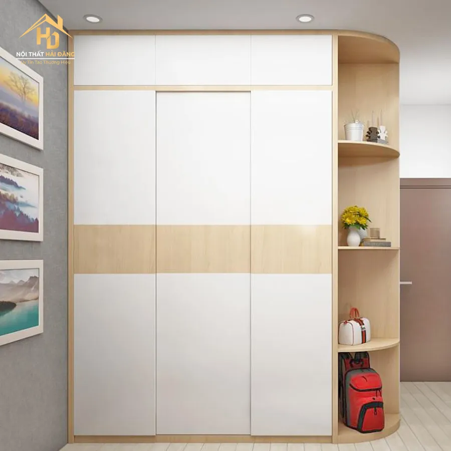 Mẫu tủ quần áo gỗ giá rẻ kịch trần giúp tối ưu không gian