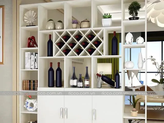 3 IN 1, vừa là tủ rượu vừa là vách ngăn vừa là tủ trang trí