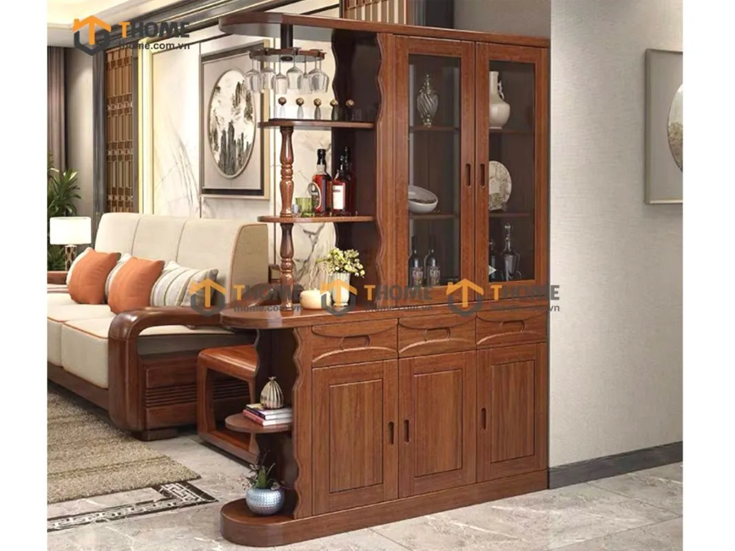 Tủ rượu gỗ sồi tự nhiên Bulova kiểu 03 TR-04SN