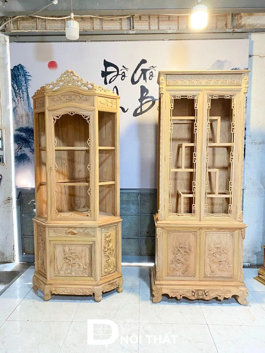 Mẫu tủ rượu góc hình tam giác và hình chữ nhật tối ưu công năng