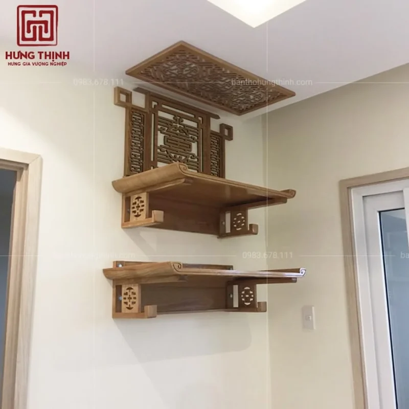 Tủ thờ đứng hai tầng tích hợp ngăn kéo phụ tiện ích cho căn hộ