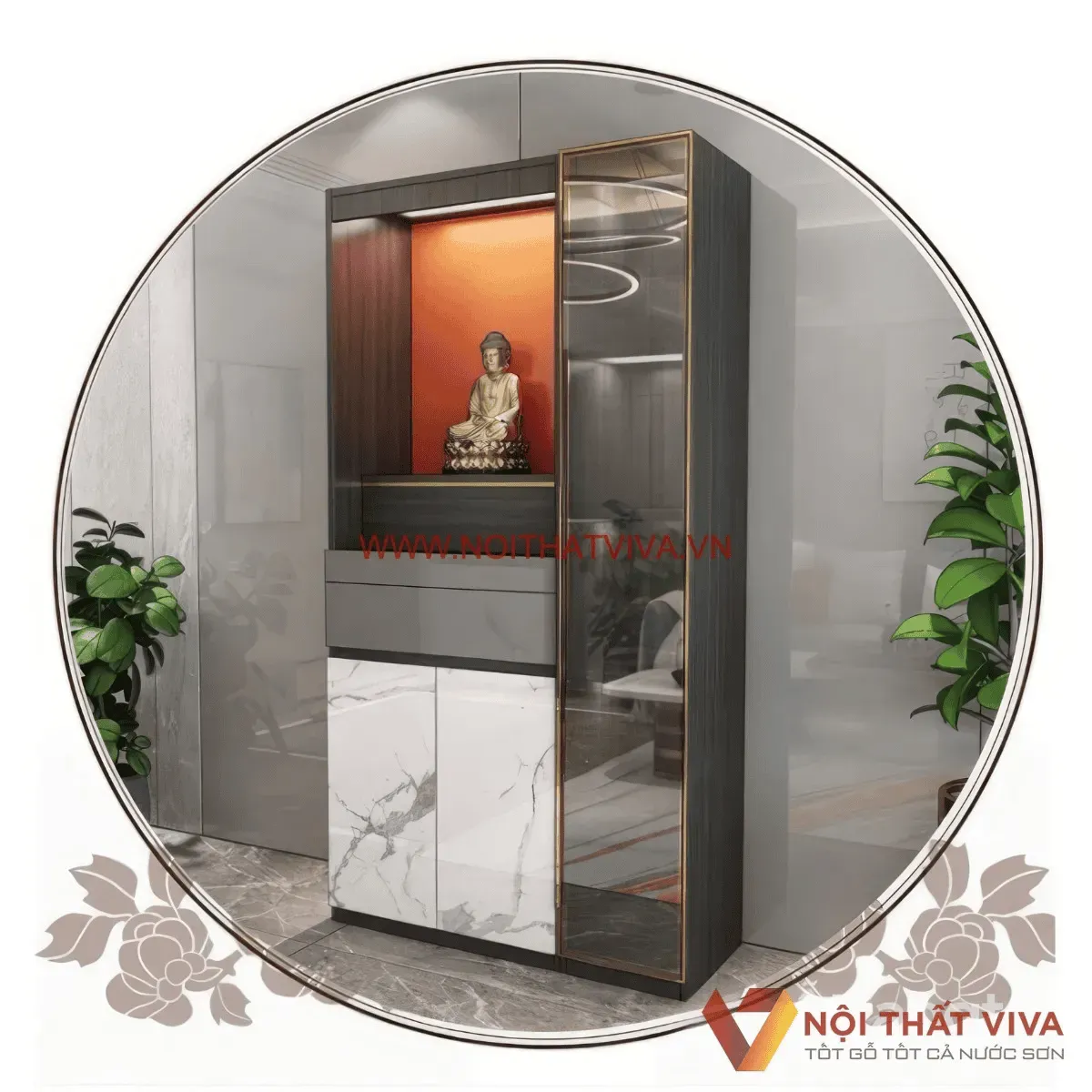 Tủ Thờ Gỗ Công Nghiệp: Mẫu tủ thờ Tam Cấp (2/3 Tầng)