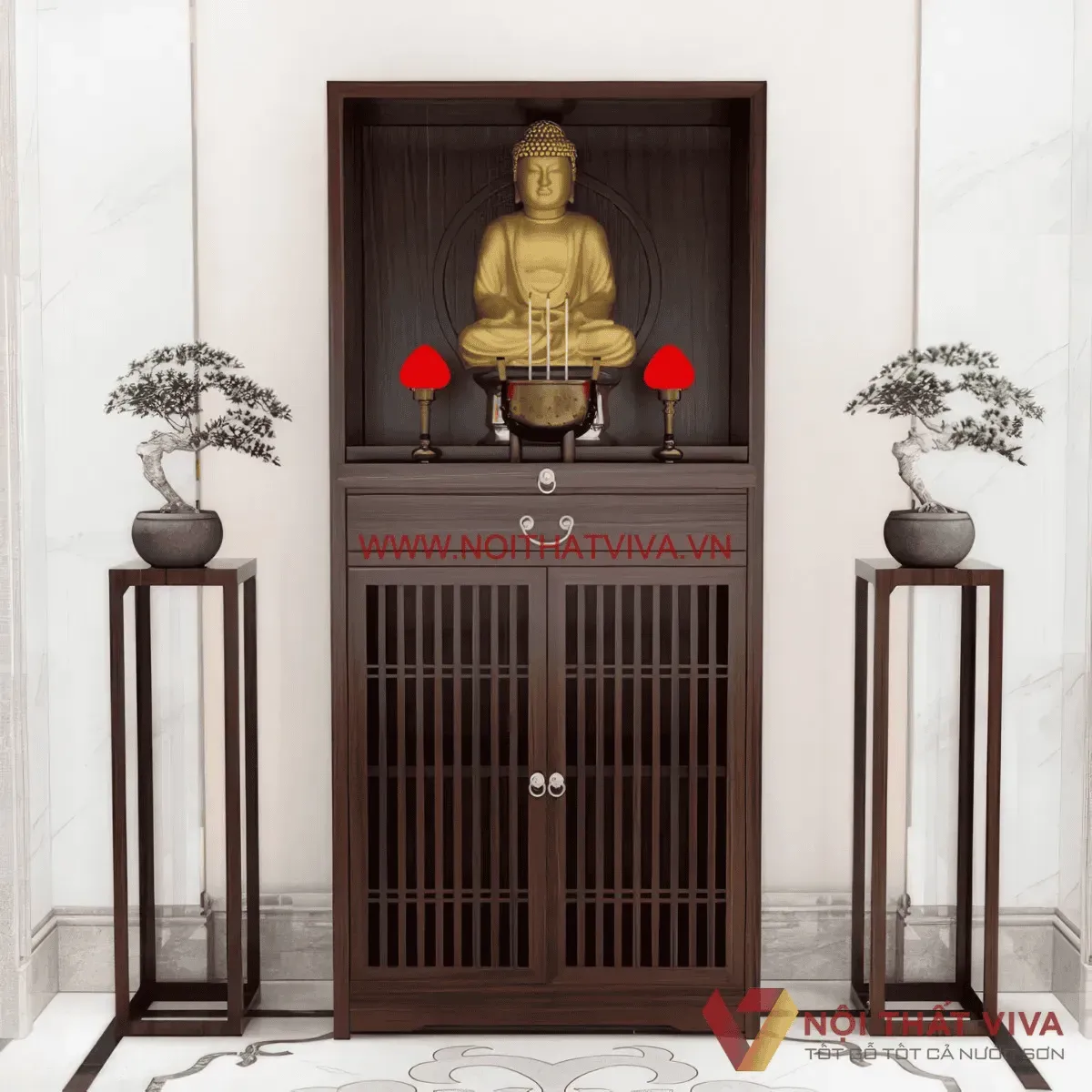 Tủ Thờ Gỗ Công Nghiệp: Thiết kế tối giản cho chung cư