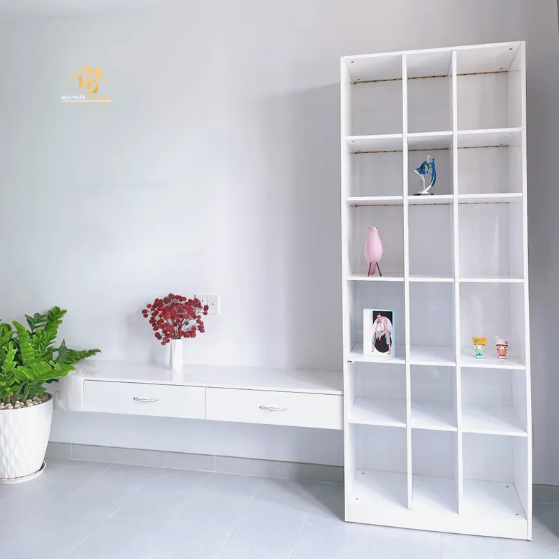 Tủ Trưng Bày Phòng Khách Màu Trắng