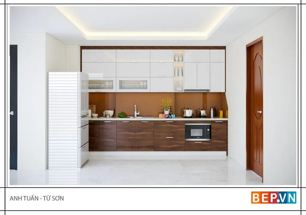 Thiết kế tủ bếp chữ I đặc biệt cho những căn bếp có diện tích nhỏ, hẹp