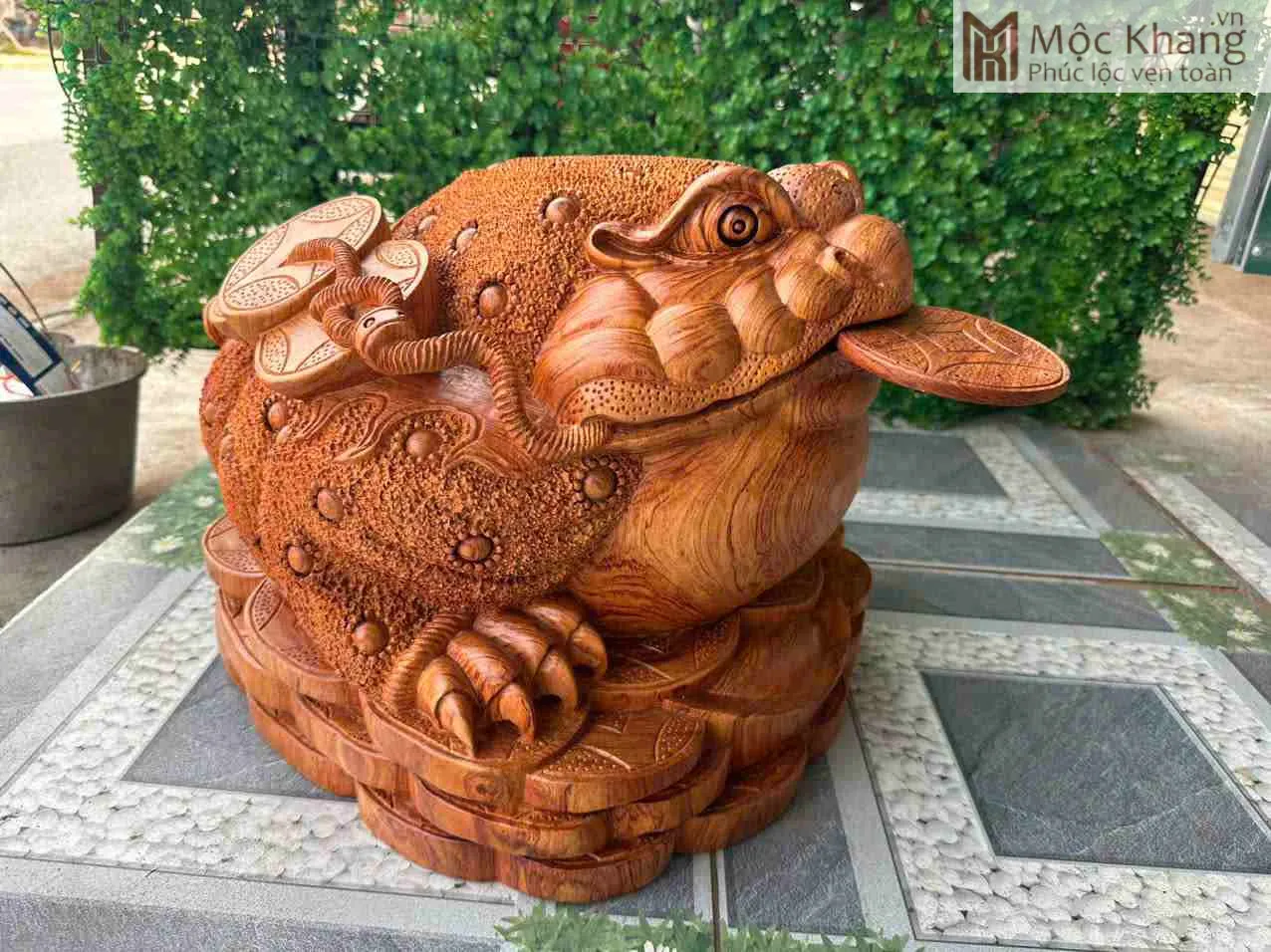 cóc ngậm tiền bằng gỗ