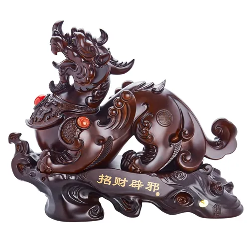 Tượng Tỳ Hưu gỗ tự nhiên, linh vật may mắn cho gia chủ kinh doanh