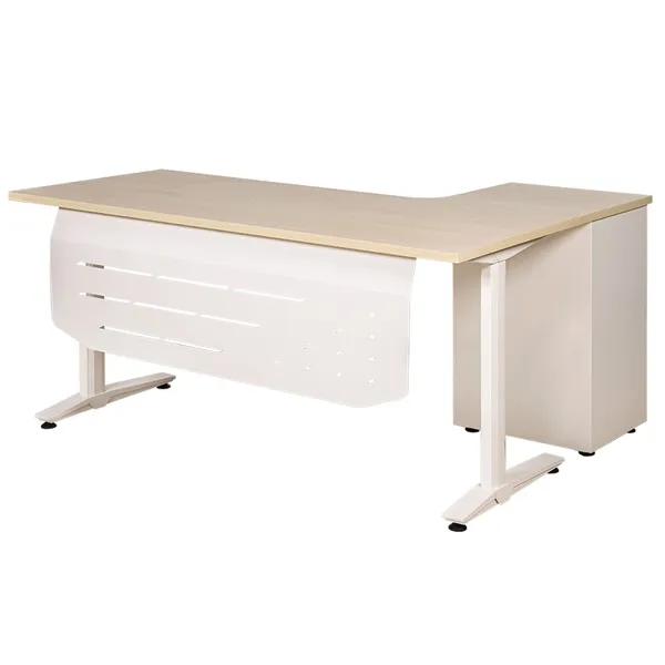 Chi tiết bàn làm việc chân sắt chữ L UN1612CS3 màu M14 và chân thép S26