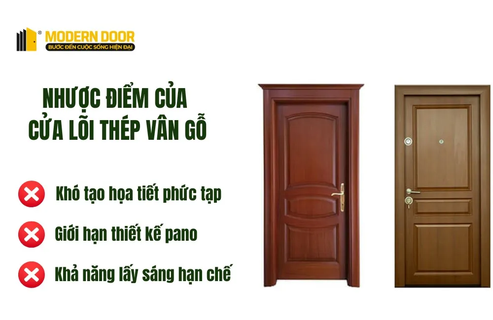 Nhược điểm của cửa thép vân gỗ