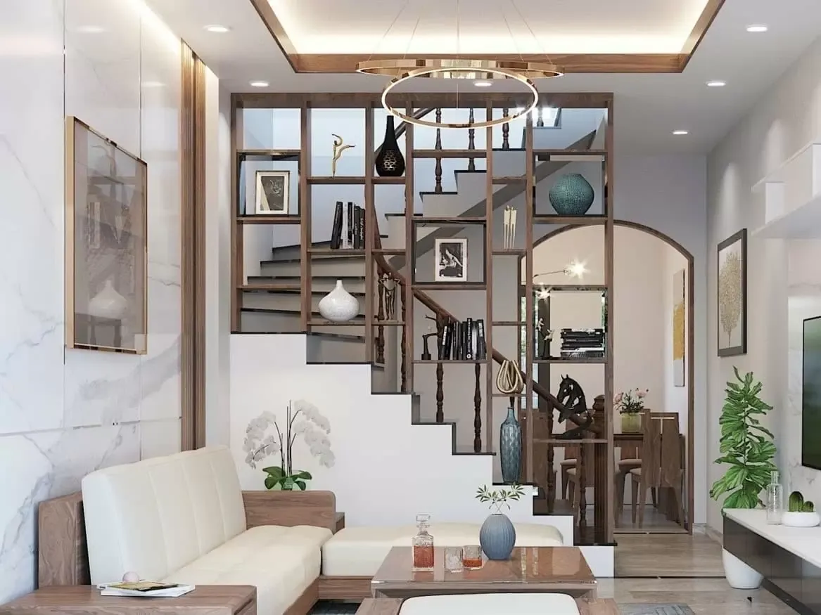 Vách ngăn phòng khách cầu thang