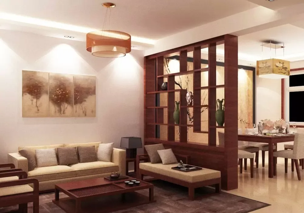 Vách ngăn phòng khách và bếp