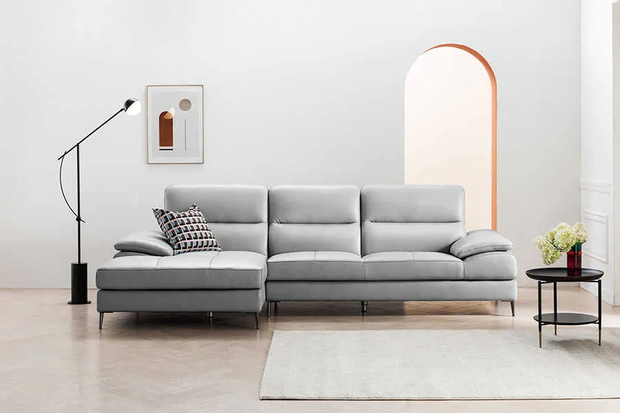 Mẫu sofa nhỏ gọn cho phòng khách VERUP chất liệu da cao cấp