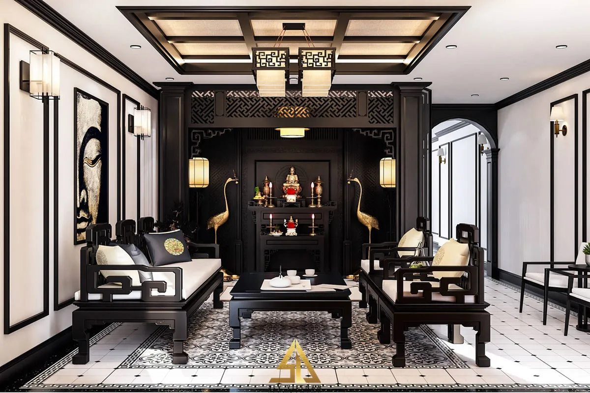 Đặt bàn thờ phòng khách được bố trí tại vị trí đẹp