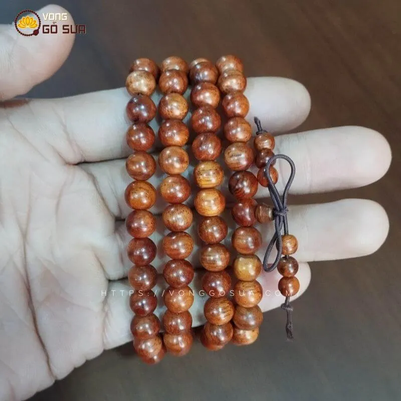 Chuỗi vòng gỗ sưa đỏ Quảng Bình 108 hạt thích hợp cho cả nam và nữ