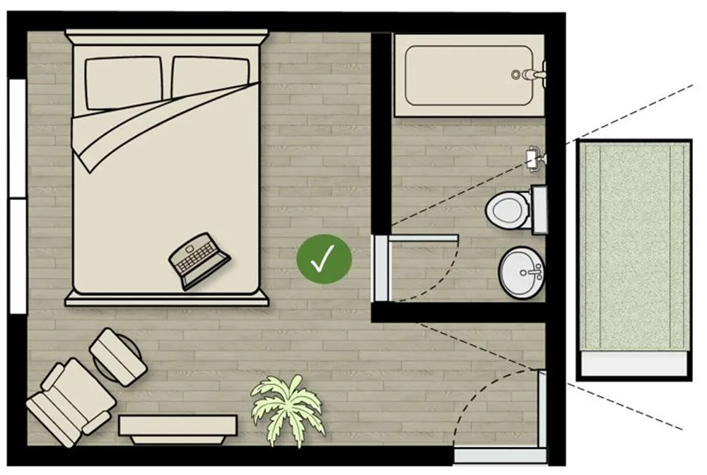 Khắc phục giường hướng WC