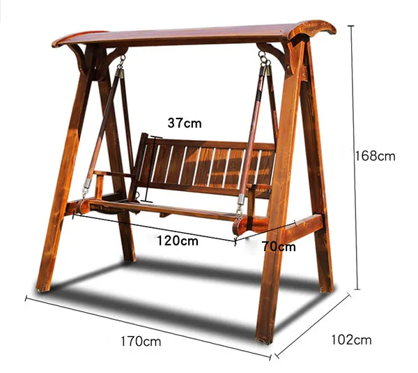 Chi tiết kích thước mẫu ghế xích đu gỗ