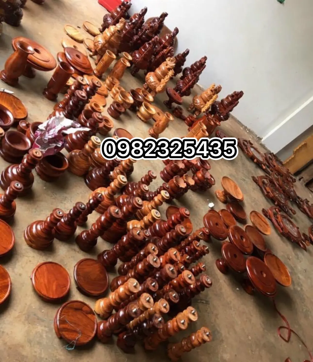 sản phẩm bộ lư gỗ đang đợi hoàn thiện