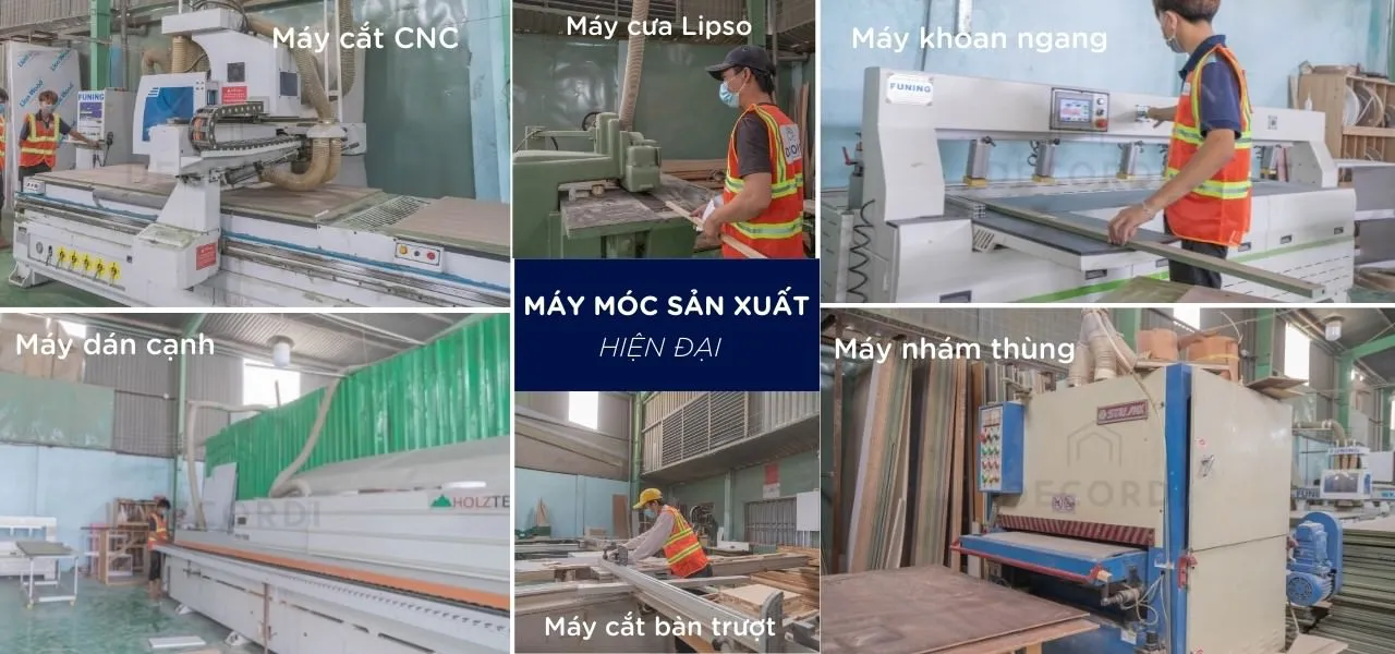 Hệ thống máy móc hiện đại tại xưởng sản xuất nội thất Đại Phát