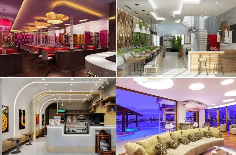 Ý tưởng trang trí trần quán cafe bằng thạch cao