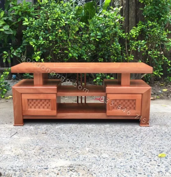 Kệ tivi xoan đào kiểu Nhật 1m4, kiểu dáng hiện đại của dòng đồ gỗ tự nhiên giá rẻ