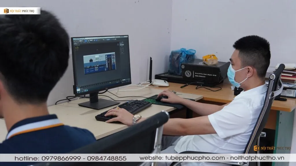 Hoàn thiện bề mặt tủ bếp gỗ sồi Mỹ