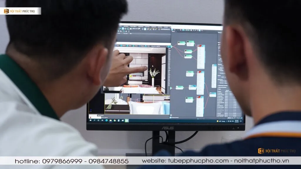 Lắp ráp tủ bếp gỗ sồi Mỹ