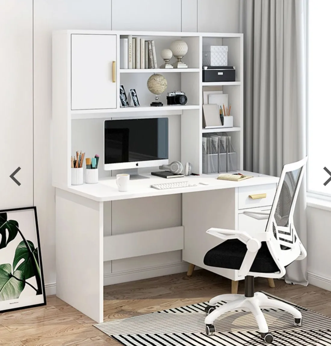 Mẫu bàn học kết hợp kệ sách bằng gỗ MDF hiện đại