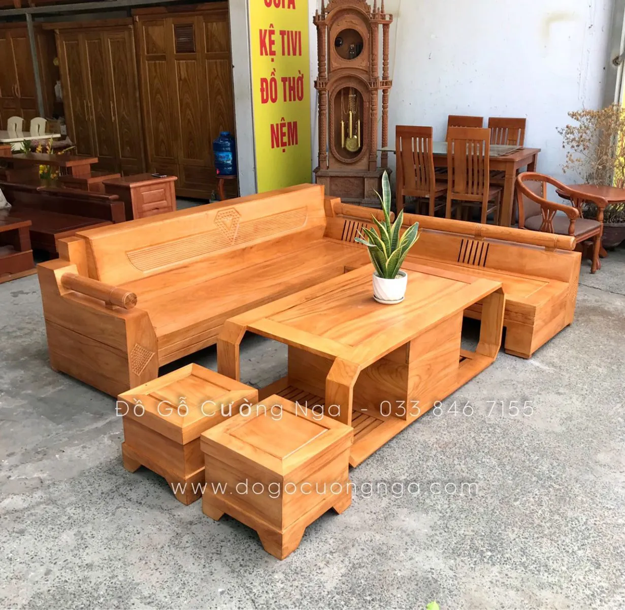 Bộ bàn ghế gỗ sofa hiện đại mang nét đẹp Á Đông lịch lãm