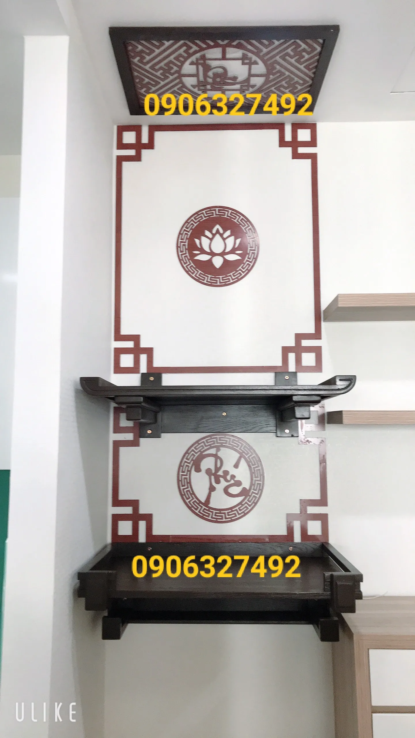 Bàn thờ 2 tầng lắp đặt trong căn hộ chung cư
