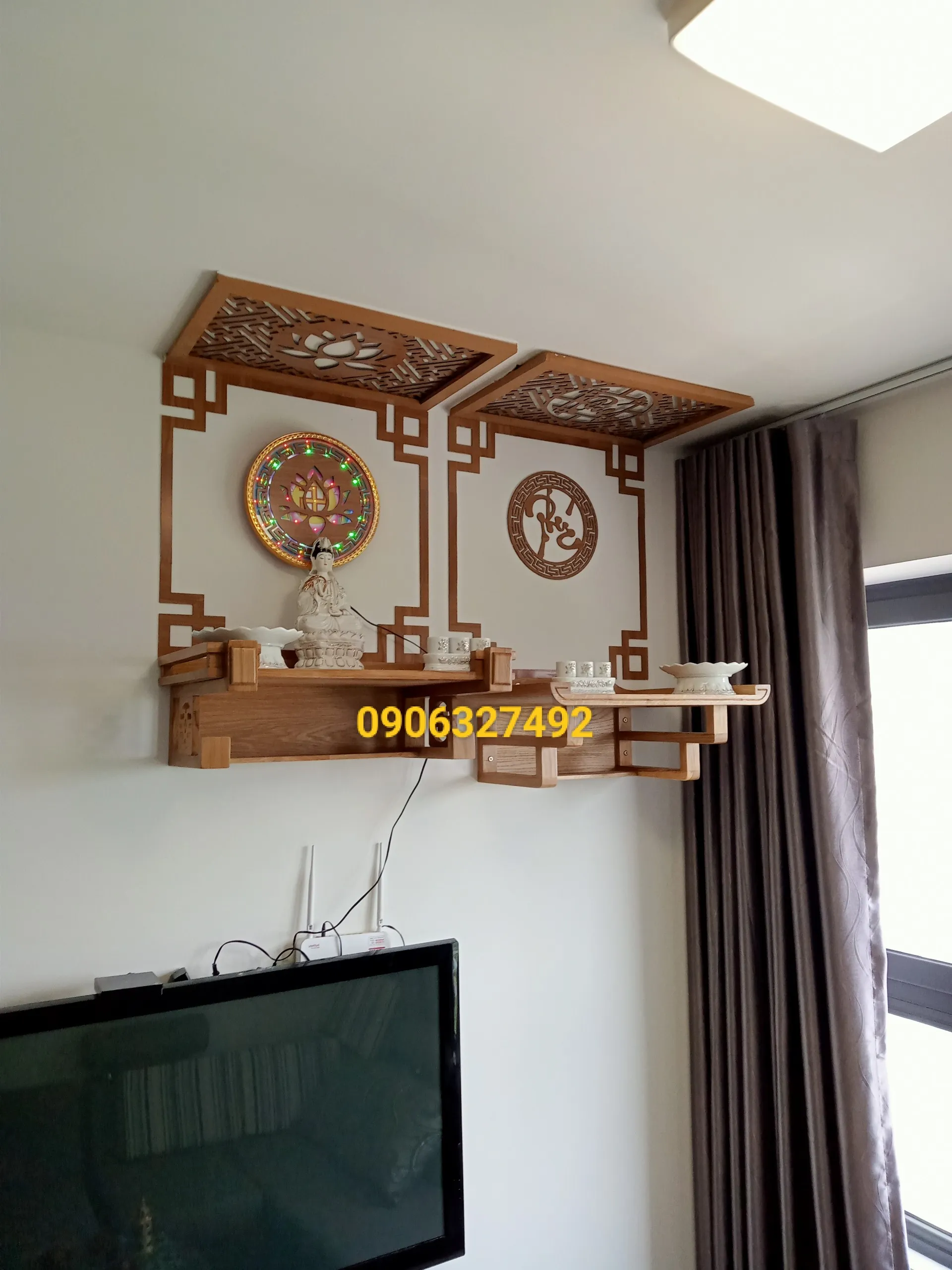 Bàn thờ 2 tầng kích thước lớn phù hợp nhà phố TPHCM
