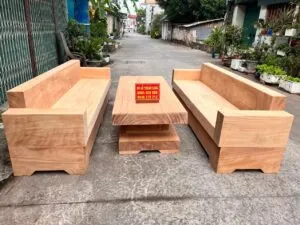 Sofa mộc nguyên khối giá rẻ trước khi phun PU