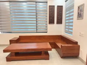 Hình ảnh báo giá sofa gỗ nguyên khối đã hoàn thiện tại xưởng