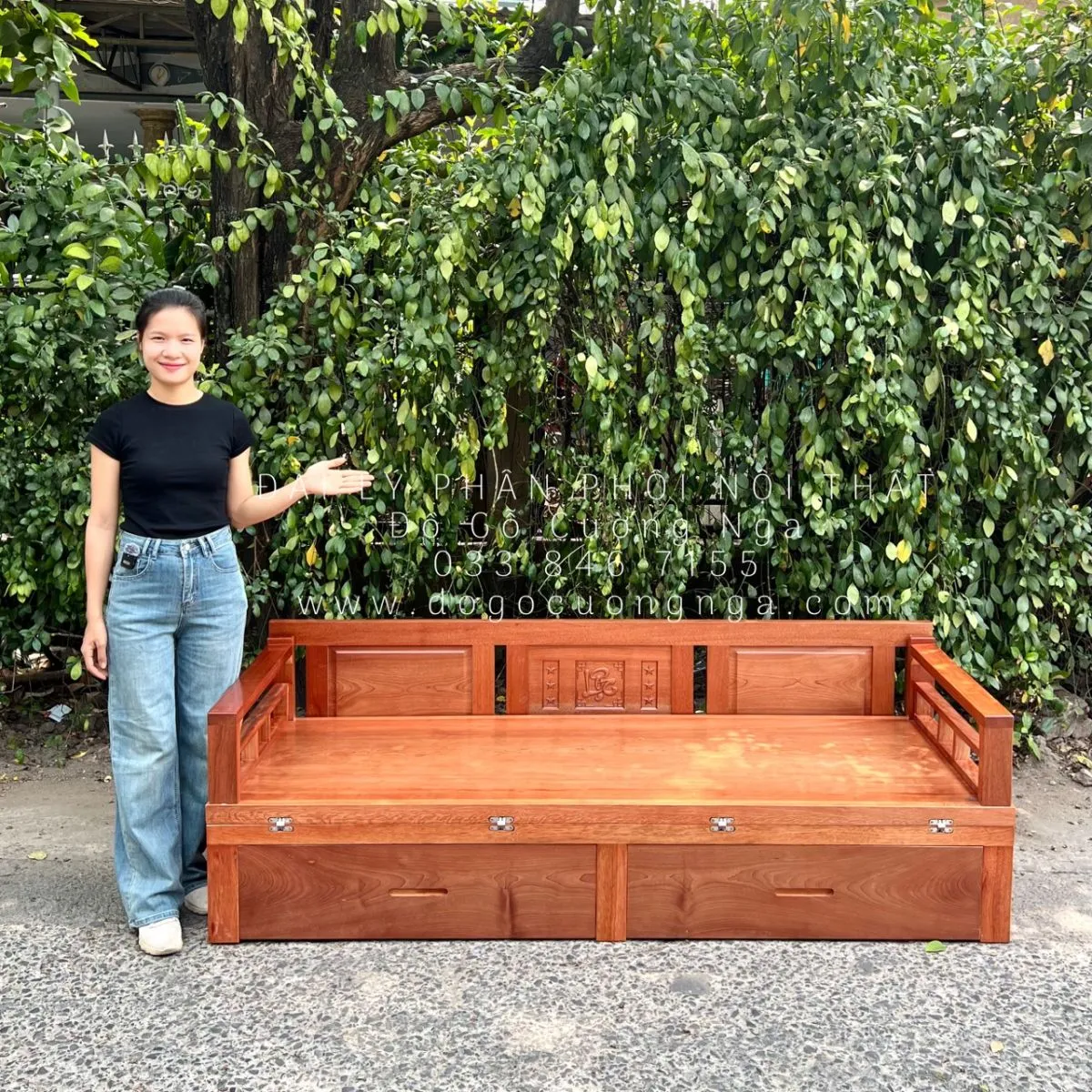 Ghế giường gấp gỗ tự nhiên chất lượng cao