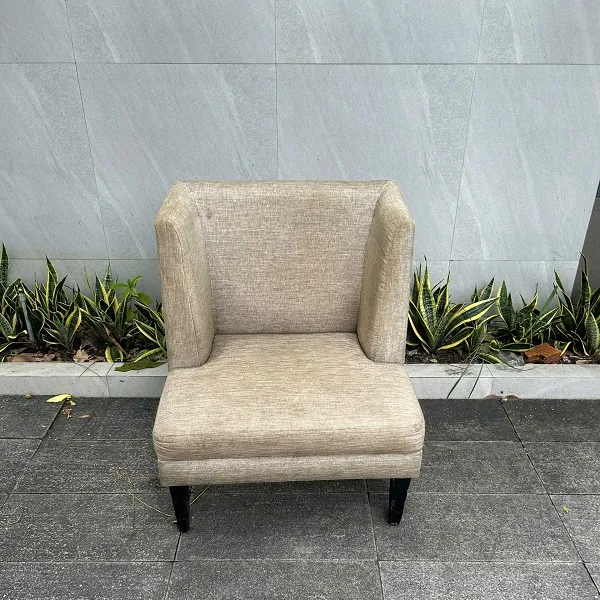 Ghế sofa đơn decor màu xám, thiết kế hiện đại với nệm nhung mềm mại